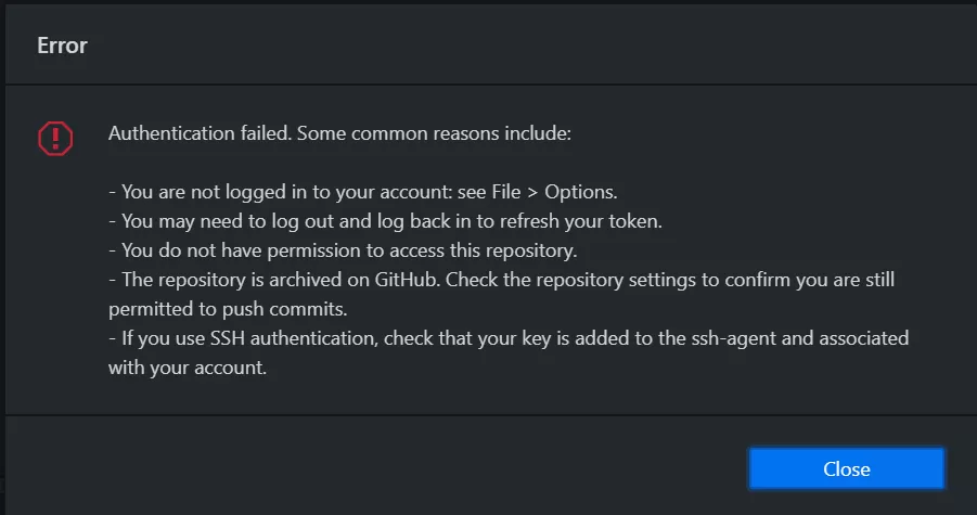 Github Desktop Unable to Authenticate